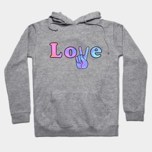 PEACE Sign Hand Retro Love Typography Hoodie